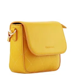 Fastrack Yellow Textured Medium Sling Handbag image 5