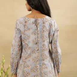 folksong W Blue Cotton Printed Top image 2