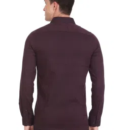 Arrow New York Maroon Cotton Slim Fit Checks Shirt image 2