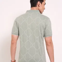 Peregrine By Pantaloons Green Slim Fit Printed Polo T-Shirt image 2