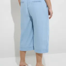 Gia by Westside Light Blue High-Rise Denim Culottes image 2