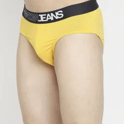 UnderJeans by Spykar Yellow & Navy Regular Fit Briefs image 5