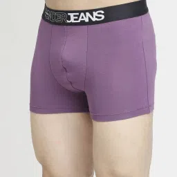 UnderJeans by Spykar Purple & Black Regular Fit Trunks - Pack Of 2 image 5
