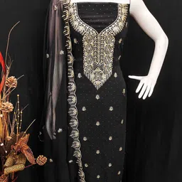 Blissta Embroidered Unstitched Dress Material image 2