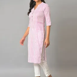 Aurelia Purple Cotton Printed Straight Kurta image 3