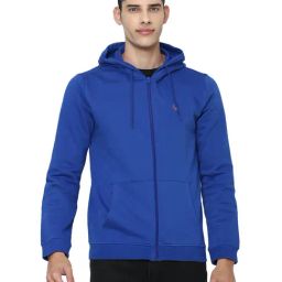 Allen Solly Royal Blue Cotton Regular Fit Hooded Sweatshirt-picture-49
