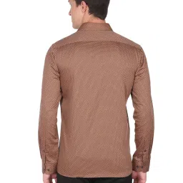 Arrow New York Medium Brown Cotton Slim Fit Printed Shirt image 2