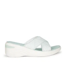 Bata Comfit by Bata Women's Blue Cross Strap Wedges image 2