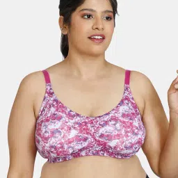 Zivame Purple Printed Full Coverage Double Layered Minimizer Bra-image-85