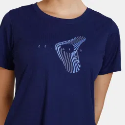 Zelocity by Zivame Blue Printed T-Shirt image 5