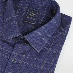 Arrow Blue Cotton Slim Fit Checks Shirt image 5