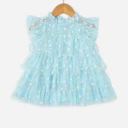 Allen Solly Junior Kids Blue Cotton Printed Infant Dress-picture-34