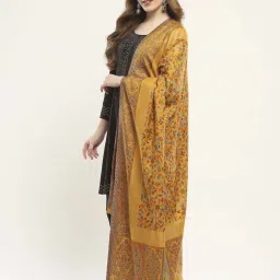 Monte Carlo Yellow Printed Regular Fit Shawl image 2