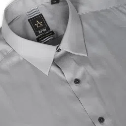 Arrow New York Grey Cotton Slim Fit Shirt image 4