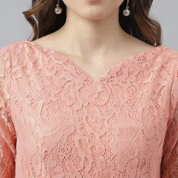 Latin Quarters Peach Lace Top image 5