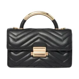 Forever New Black Mandy Quilted Medium Satchel-image-91