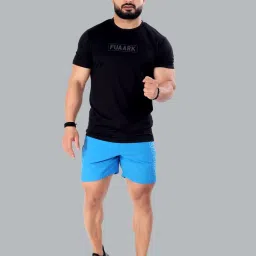 FUAARK Sky Blue Slim Fit Sports Shorts image 5