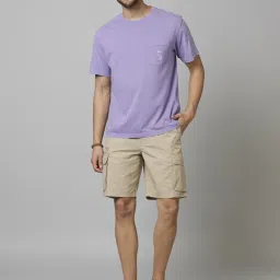 celio celio* Purple Regular Fit Cotton Crew T-Shirt image 5