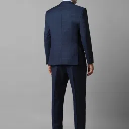 Louis Philippe Navy Slim Fit Checks Two Piece Suits image 2