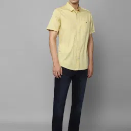 Louis Philippe Jeans Yellow Cotton Slim Fit Shirt image 5