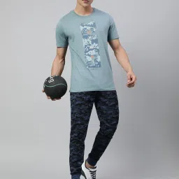 ALCIS Smoke Blue Soft-Touch Regular Fit Athleisure T-Shirt image 5