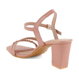 Scentra Women's SPAIN Peach Ankle Strap Sandals image 5