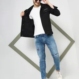 celio celio* Blue Slim Fit Lightly Washed Distressed Jeans image 5