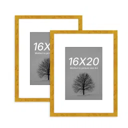 Art Street Synthetic Wood Gold Document Photo Frame (16 x 20 Inch) - Set of 2 image 2