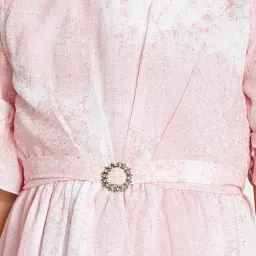 Peppermint Kids Peach Over Dyed Full Sleeves Dress image 5