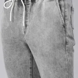 CINOCCI Grey Cotton Slim Fit Jogger Jeans image 5