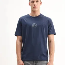 Rare Rabbit Blue Regular Fit Printed T-Shirt-image-20