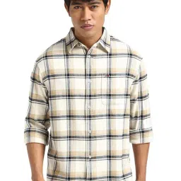 TOMMY HILFIGER Beige Cotton Regular Fit Checks Shirt-picture-45