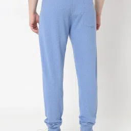 UnderJeans by Spykar Blue Melange Regular Fit Cotton Lounge Pants image 2