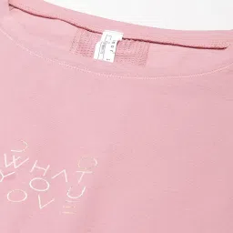 Enamor Rose Pink Cotton Graphic Print Sports T-Shirt image 5