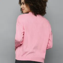 Allen Solly Pink Cotton Regular Fit Sweater image 2