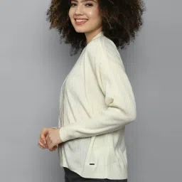 Allen Solly Beige Cotton Regular Fit Sweater image 3