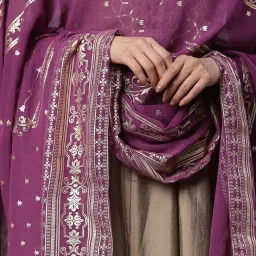 Aurelia Purple Printed Dupatta image 5