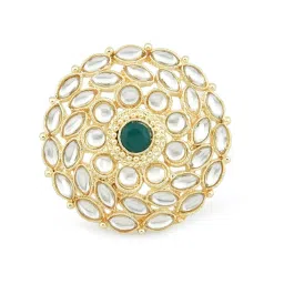 Zaveri Pearls Gold Tone Combo of 3 Ethnic Adjustable Finger Rings-ZPFK12773 image 5