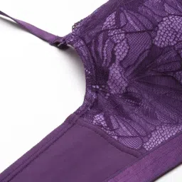 Enamor Purple Lace Work Push-up Bra image 5