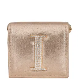 NR by Nidhi Rathi Golden Leather Embellished Clutch image 2