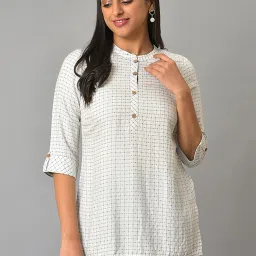 Aurelia White Printed Straight Short Kurti image 1