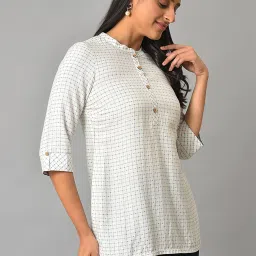 Aurelia White Printed Straight Short Kurti image 4