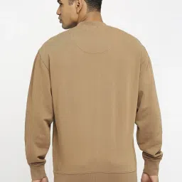 Basics Brown Cotton Comfort Fit Sweatshirt image 2