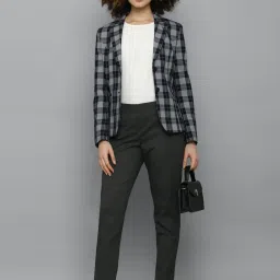 Allen Solly Grey Chequered Blazer image 4