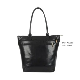Baggit Bsine Black PU Textured Tote Handbag image 2