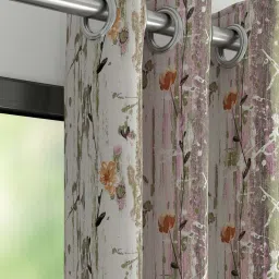 DDECOR Live Beautiful Pink & Off White 5 ft. Window Curtain - Set of 1 image 2