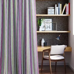 DDECOR Live Beautiful Pink & White 7 ft. Door Curtain - Set of 1 image 1