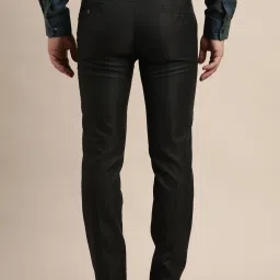 Turtle Black Ultra Slim Fit Self Design Trousers image 2