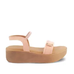 Tresmode Women's Pink Ankle Strap Wedges image 2