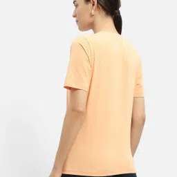 MADAME Peach Cotton Embellished T-Shirt image 2